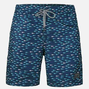 BEAUTIFUL GIANT Men's Beach Swim Pocketed Board Short Navy Blue Size M